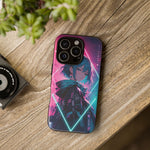 Anime Girl Phone Case Teal, Neon Kanji Calm Gradient Tough Cover