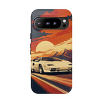 Retro Sunset Countach phone case | Sports car tough cover