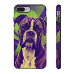 Boxer Halftone Portrait Tough Phone Case - Green and Violet