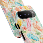 Watercolor Flip Flops pattern Tough Case | Beach Shells Phone Cover