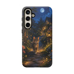 Moonlit Garden Cat Phone Case, Firefly Painterly Art Cover