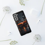 Orange Datsun 240Z on Rainy City Street phone case | Tough Cases