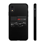 C7 Z06 American Flag Black Sports Car Tough Phone Case Cover