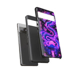 Neon Dragon Smoke Trail Vaporwave Art Tough Phone Case