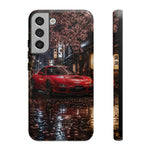 Red FD RX-7 Blossom Alley Tough Phone Case - Rain-Slicked Night