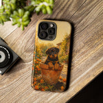Rottweiler Puppy in Flower Pot Tough Case | Floral Dog Phone Cover