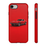Red 1967 Corvette Art Phone Case, C2 Sting Ray Classic Sports Car Cover, Gift