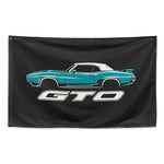 1969 1970 GTO Convertible Wall Flag Banner 34x56 Muscle Car Garage Decor