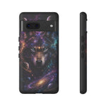 Cosmic Wolf Phone Case, Galaxy Nebula Portrait Tough Cover, Gift