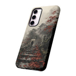 Autumn Temple Steps phone case | Japanese watercolor landscape cover