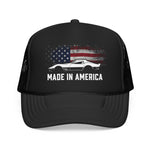Classic C3 Style Made In America Foam Trucker Hat Vintage Muscle Car Flag Snapback Cap