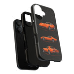C3 Corvette Art Phone Case Orange, Three-View Vector Cover, Gift