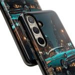 Vintage Teal 1957 Bel Air Classic Car Tough Case | Retro Rainy City Phone Cover