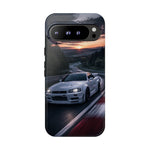 Skyline GT-R R34 White Nurburgring Speed Art Tough Phone Case