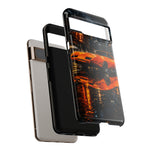 Orange Daytona Phone Case, Rainy City Night Muscle Car Tough Cover