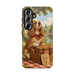 Cocker Spaniel Picnic Scene phone case | vintage dog art