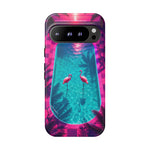Neon Flamingo Pool Vaporwave Art Tough Phone Case