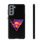 Synthwave Sunset Triangle Phone Case Retro Vaporwave Case