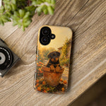 Rottweiler Puppy in Flower Pot Tough Case | Floral Dog Phone Cover