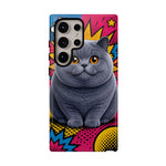 British Shorthair Round Pop Art Tough Phone Case