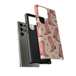 Pink Cowboy Boots phone case | Western pattern | Pastel stars