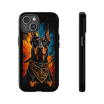 Doberman Bandana Portrait Tough Phone Case - Color Splash