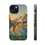 Leaping Golden Trout Lake Scene phone case | Tough Cover