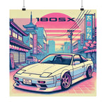 180SX JDM Poster Vaporwave Tokyo Sunset Retro Japanese Street Art