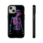 Neon Anatomical Skeleton Phone Case | Internal Displacement Art