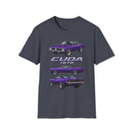 1970 Cuda purple car T-Shirt | Classic Muscle Car Tee