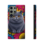 British Shorthair Round Pop Art Tough Phone Case