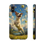 Happy Jack Russell Jumping with Tennis Balls Phone Case | Dog Lover