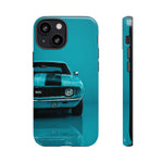 Muscle Car Phone Case Teal 69 Camaro SS, Retro Classic Cover, Guys Gift
