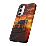 Classic Semi Truck Sunset Highway Phone Case Tough Case