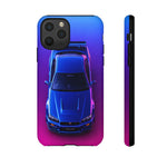 R34 Skyline Phone Case, Blue Top-Down Duotone Gradient Cover