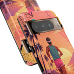 Retro Runner Sunset phone case | 80s Vaporwave jogging design