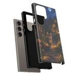 Moonlit Garden Cat Phone Case, Firefly Painterly Art Cover