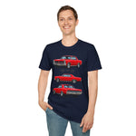 Red 1965 GTO Car Illustration T-Shirt | Classic Muscle Car Trio Tee