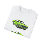 1971 Demon Green Classic Muscle Car T-Shirt | Vintage Coupe Illustration