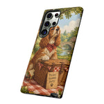 Cocker Spaniel Picnic Scene phone case | vintage dog art