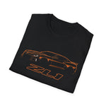Chevy Camaro ZL1 Orange Outline Muscle Car Graphic Modern Sports Car T-shirt Enthusiast Gift