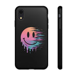 Melting Glitch Smiley Face Phone Case Trippy Tough Case
