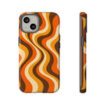 Groovy Wave Lines Retro Art Tough Phone Case