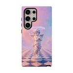 Praying Cherub Statue halo Vaporwave Aesthetic phone case