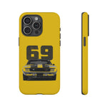 1969 Camaro Z28 Yellow Front View Muscle Car Tough Phone Case