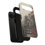 Autumn Temple Steps phone case | Japanese watercolor landscape cover