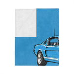 1965 GT Fastback Pony Car throw blanket | Classic Mustang illustrations