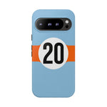 Copy of Blue Orange Number 20 Retro Racing Stripe Tough Phone Case Cover