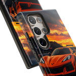 Orange C8 Z06 Flat Plane V8 Speed Art Tough Phone Case