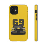 1969 Camaro Z28 Yellow Front View Muscle Car Tough Phone Case
